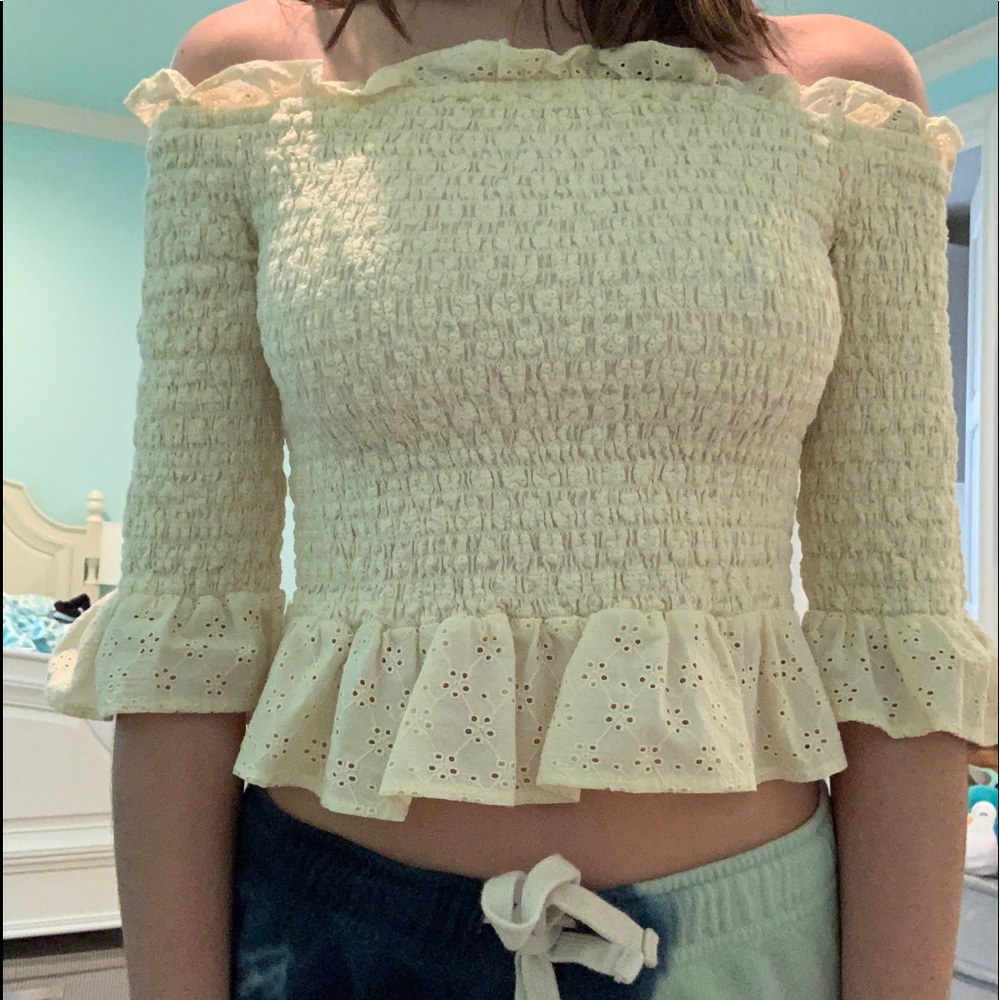 Floral Smocked Off the Shoulder Top